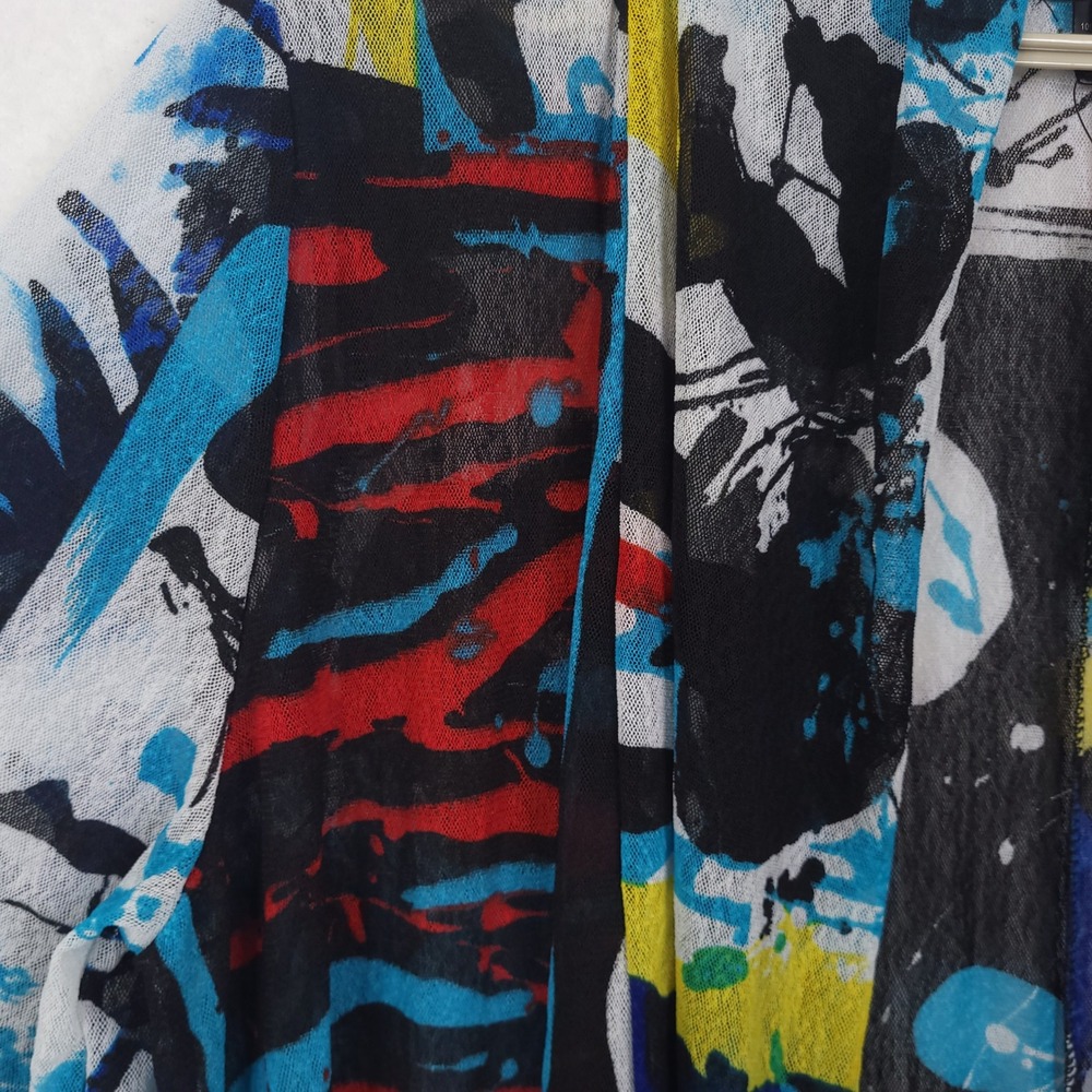 Step In Style Lightweight Cardigan XL Abstract Artsy Grunge Sheer Maximalist - Picture 13 of 16